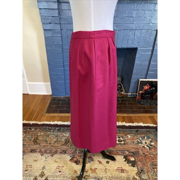Vintage PENDLETON Virgin Wool Pencil Womens Skirt 12 Waist 30” Magenta Pink USA - Picture 6 of 14